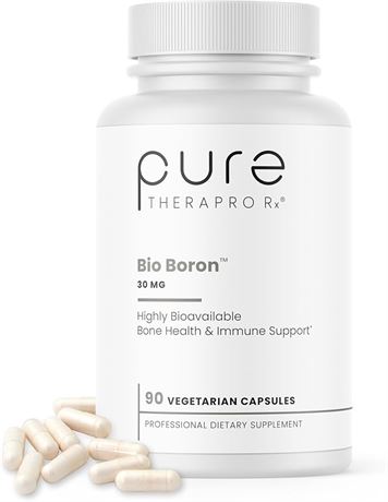 90 Capsules - Pure TheraPro Rx Bio Boron, 30mg/Cap, Bororganic Glycine Boron