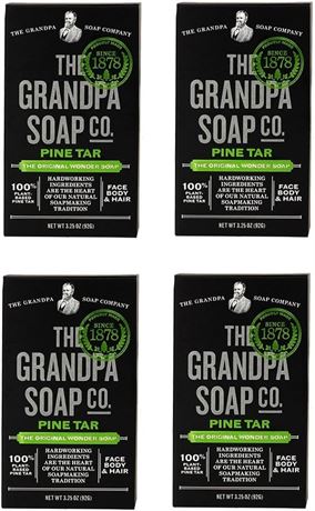 Pack of 8 x Grandpa's Pine Tar Bar Soap 100% Plant Based 3.25oz