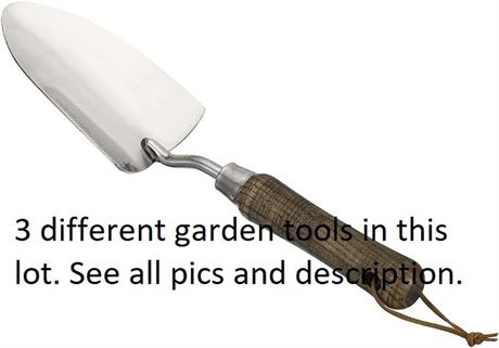 Set of 3, Garden Tools; Scissors, Potting Trowel, and Cultivator/Hoe Tiller Tool