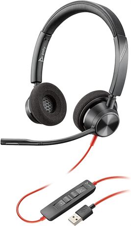 Plantronics - Blackwire 3320 USB-A - Wired, Dual-Ear (Stereo) Headset with Boom