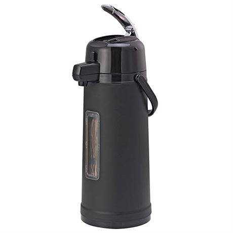 2.2 L, Service Ideas ECAL22PBLMATSG Airpot with Lever, Black with Matte Sightgla