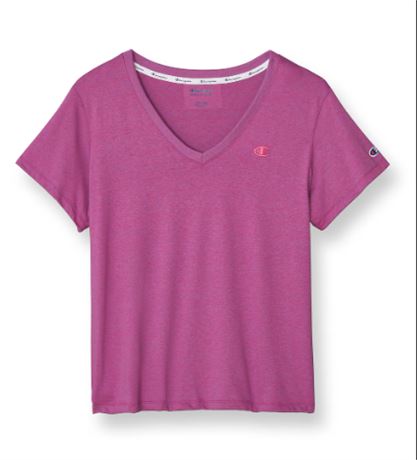 SIZE: 3XL Women's Champion Powerblend V-Neck T-Shirt, C Logo (Plus Siz...