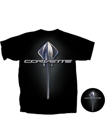 SIZE:L, Chevy Corvette Stingray C7 Logo Emblem T-Shirt 100% Cotton Preshrunk - B