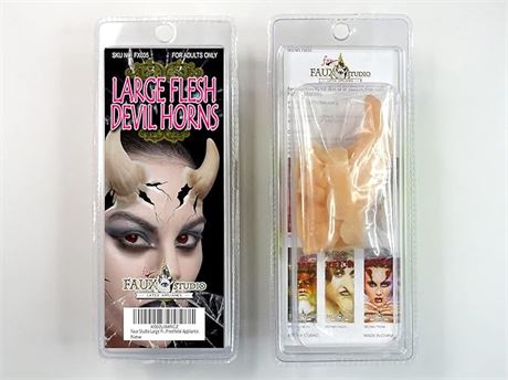 3" H- Fxe Faux Studio Large Flesh Devil Horns Halloween Latex Prosthetic Applian