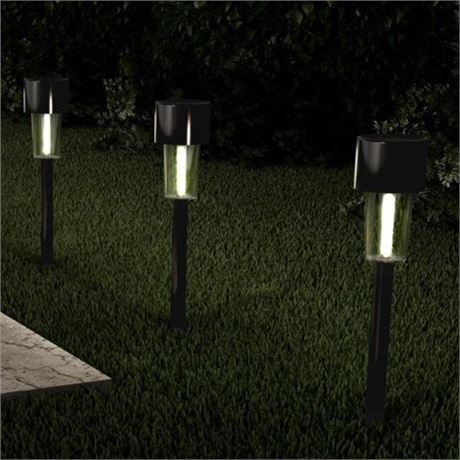 Pure Garden Solar Path Lights-12.2 in. Stainless Steel...