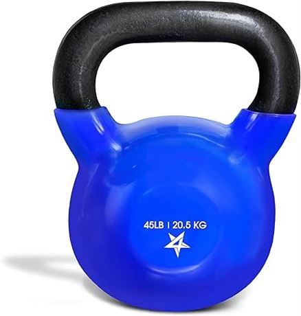Yes4All Vinyl Coated Kettlebell Weights, 45Lb