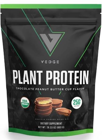 vedge Certified Organic Plant Protein Chocolate Peanut Butter Cup (20 Servings)