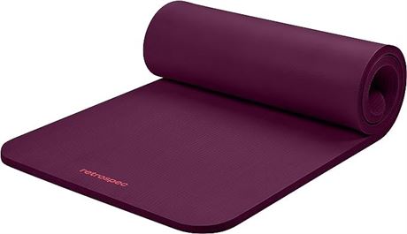 Retrospec Solana Yoga Mat 1" Thick w/Nylon Strap for Men & Women