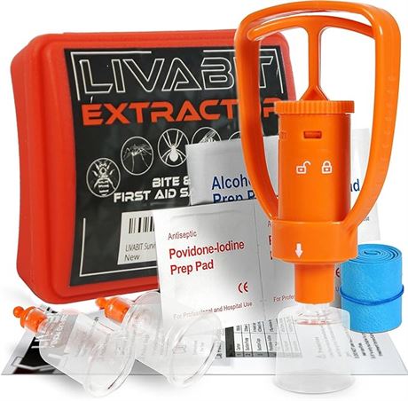 Snake Bite Kit, Bee Sting Kit, Emergency First Aid Venom Extractor Suction Pump