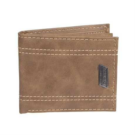 Genuine Dickies Men's Passcase Tan Leather Wallet, One size