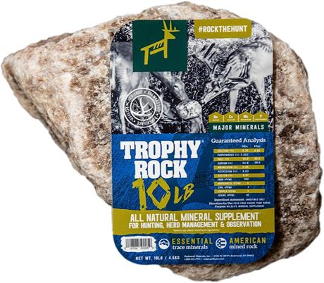 TROPHY ROCK Redmond All-Natural Mineral Rock/Salt Lick, Attract Deer (10 Lbs)