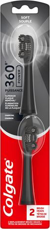 2ct - Colgate 360 Charcoal Sonic Powered Battery Toothbrush Refill Pack