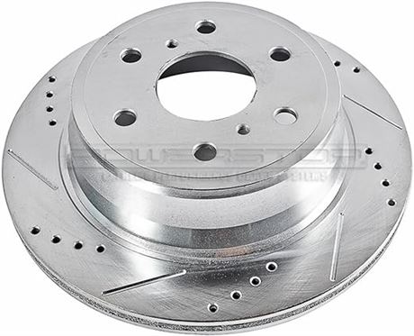 L&R Powerstop AR8658XL & AR8658XR Disc Brake Rotors Cross-Drilled & Slotted