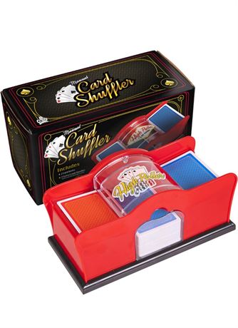 2 Deck Manual Card Shuffler with hand crank for Blackjack, Uno, Poker, Rummy, Po
