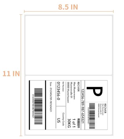 Shipping Labels with Rounded Corner, 8.27 x 5.32