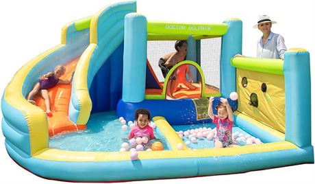 Water Bounce House Inflatable Water Slide Park for Kids Backyard Summer Outdoor