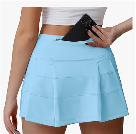 Husnainna High Waisted Pleated Tennis Skirt with Pockets Athletic Golf Skorts fo