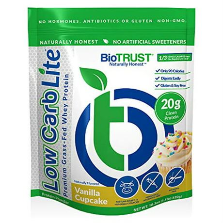 BioTRUST Low Carb Lite 20 Grams of Grass-Fed Whey Protein Isolate 100 Calories P