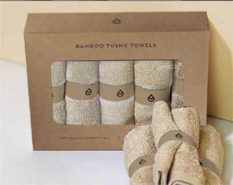PACK OF 5 TUSHY Bum Towels The soft, waste-free way to pat dry.