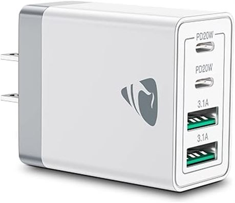 USB C Wall Charger, Aioneus 40W 4-Port Fast Chargi...