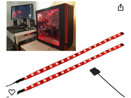 DS LED Light Strip RED Computer Lighting with Magnetic for PC Case Lighting Kit