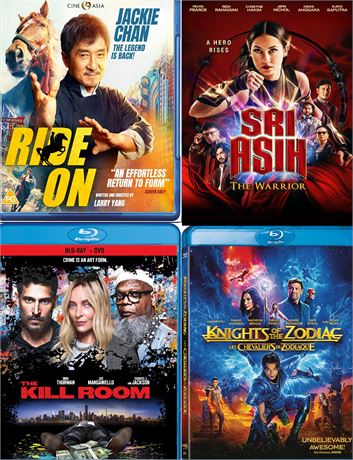 Pack of 4 movies - Ride On [Blu-ray]; The Kill Room - Blu-ray + DVD; Knights of