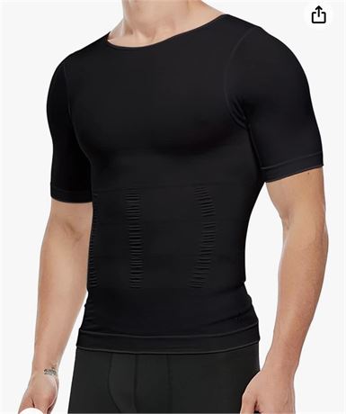 Men's Compression Shirt Undershirt Slimming Tank Top Workout Vest Abs Abdomen Sl