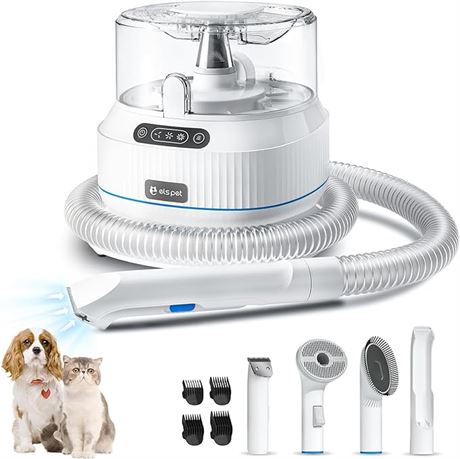 ELS PET Dog Grooming Kit & Vacuum Suction, 10Kpa Dog Vacuum for Shedding 99% Pet