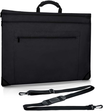 Abbylike Light Weight Art Portfolio Bag Waterproof Carrying Storage Case with St
