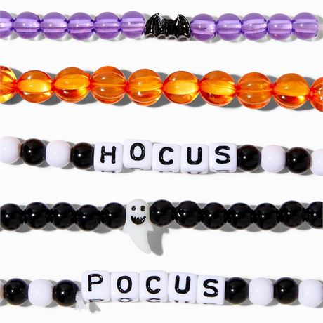 Claire's Halloween Hocus Pocus Beaded Stretch Bracelets - 5 Pack X2