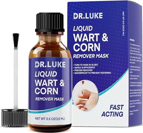 0.5 oz (15ml) - Dr.Luke Wart Corn Remover for Toes Feet: Fast Acting Plantar War