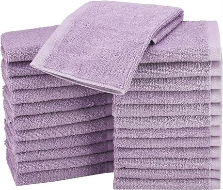 Amazon Basics Fast Drying, Extra Absorbent, Terry Cotton Washcloths-Pack of 24,