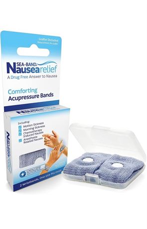 Sea-Band Anti-Nausea Acupressure Wristband for Motion & Morning Sickness, 1 Pair