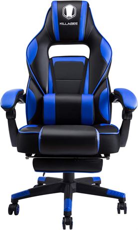 Gaming Chair Massage Racing Style Recliner Chairs with Retractable Footrest,