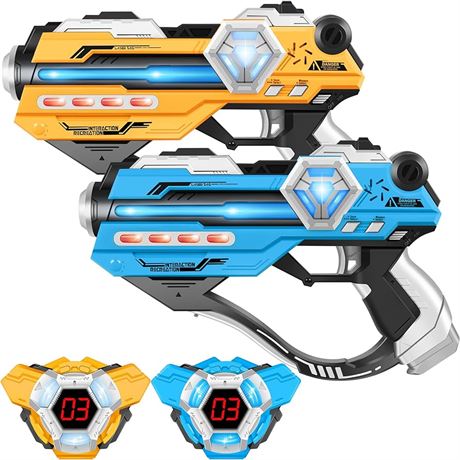 IJO Laser Tag Guns Set of 2 Laser Tag with Digital LED Score Display Vests for Teens, Family and Adults Fun,Birthday Gift Toys for Kids Ages 6 7 8 9 10 11 12+Year Old Boy & Girls