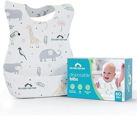 Disposable Baby Bibs for Feeding/Drooling Travel Bibs for Baby 60 BIBS
