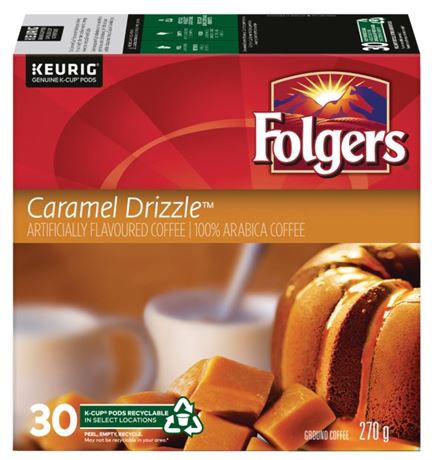 Keurig Folgers Caramel Drizzle K-Cup® Coffee Pods, 270-g, 30-pk