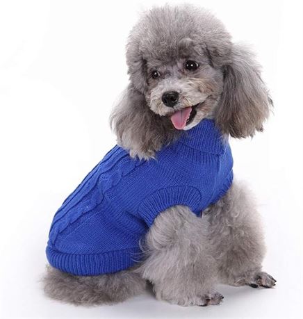 SIZE:M Small Dog Sweater, Warm Pet Sweater, Cute Knitted Classic Dog Sweaters
