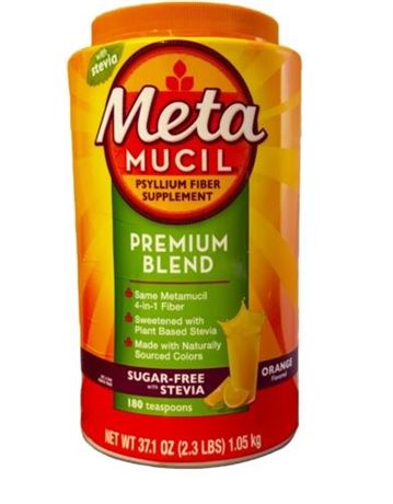 Metamucil Premium Blend Daily Psyllium Fiber Powder Supplement 4-in-1 12/2025