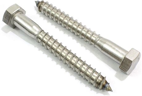3/8" x 3" Stainless Hex Lag Bolt Screws,(25 Pack X 3) 304 (18-8) Stainless Steel