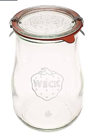 Weck Jars - Weck Tulip Jars 1.5 Liter- Large Glass Jars for Sourdough - Starter
