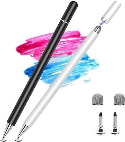 Stylus Pen for iPad 2 Pack, LIBERRWAY 2 in 1 Disc Stylus Pens for Touch Screens,