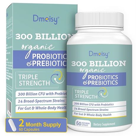 60 CAPS - Probiotics For Women And Men 300 Billion CFU 24 Strains Probiotics