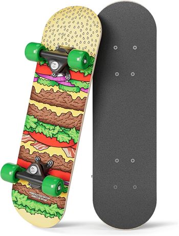 Rude Boyz 17" Micro Complete Skateboard | Maple Wood | ABEC 7 Bearings | Double Kick Concave Deck | Kids Skateboard, Ideal Toddler Cruiser Skateboard Ages 2-5