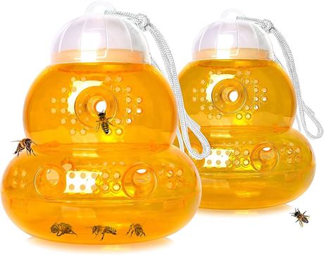 4 Pack Wasp Trap Outdoor Hanging, Bee Trap for Outside