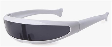 Futuristic Narrow Sunglasses UV400 Robot Space Costume Color Mirrored Lens Party