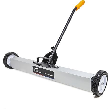 NEIKO 53418A 36-Inch Magnetic Pickup Sweeper with Wheels, Adjustable Handle