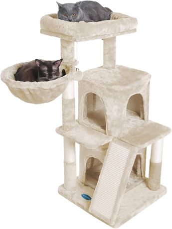 Hey-brother Multi-Level Cat Tree Condo Furniture with Sisal-Covered Scratching P