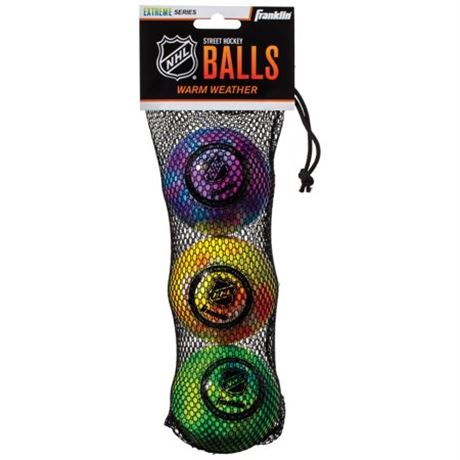 Franklin Sports Nhl Extreme Color High Density Ball 3-Pack - Multi