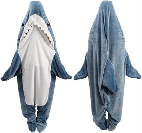 Shark Blanket Hoodie Onesie Adult & Kid, Wearable Shark Blanket, Shark Sleeping